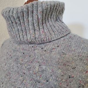 J Crew wool pink and gray turtleneck sweater